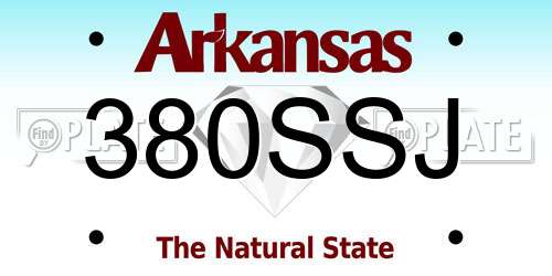 380SSJ Arkansas License Plate