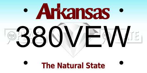 380VEW Arkansas License Plate