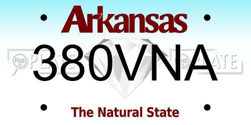 380VNA Arkansas License Plate