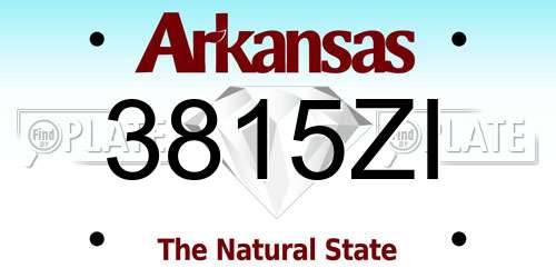 3815ZI Arkansas License Plate