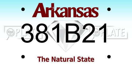 381B21 Arkansas License Plate