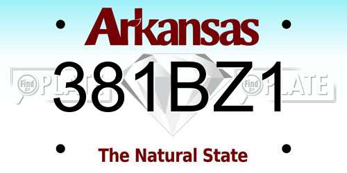 381BZ1 Arkansas License Plate