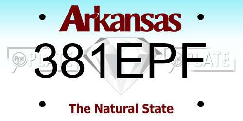 381EPF Arkansas License Plate