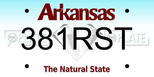 381RST Arkansas License Plate