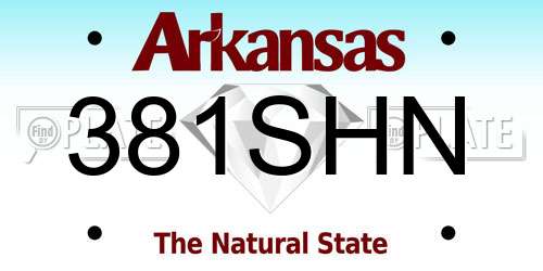 381SHN Arkansas License Plate