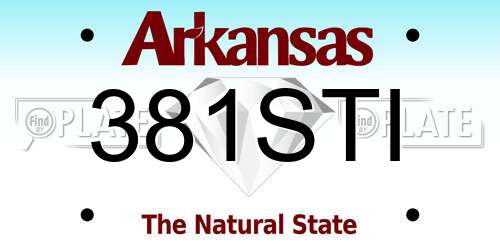 381STI Arkansas License Plate