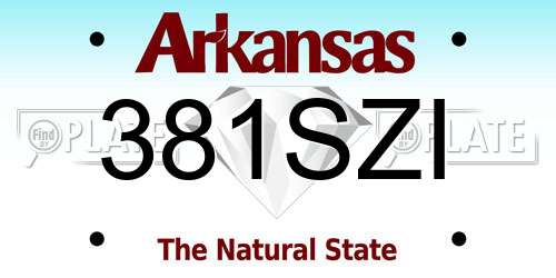 381SZI Arkansas License Plate