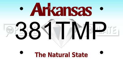 381TMP Arkansas License Plate