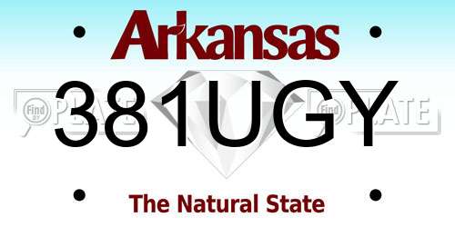 381UGY Arkansas License Plate