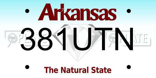 381UTN Arkansas License Plate