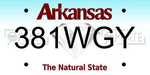 381WGY Arkansas License Plate