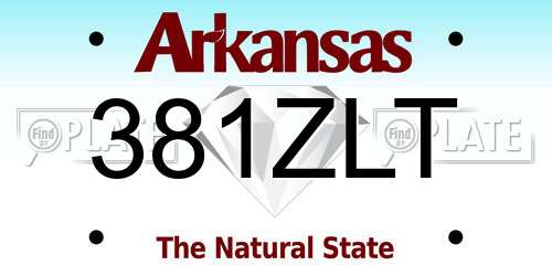 381ZLT Arkansas License Plate