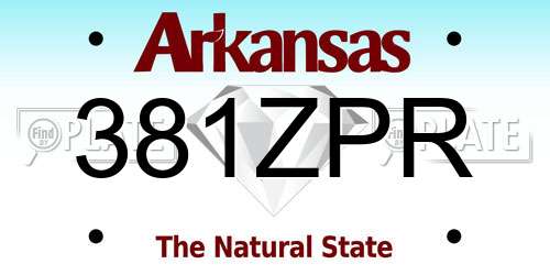 381ZPR Arkansas License Plate