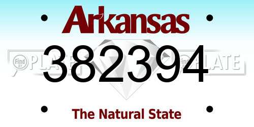 382394 Arkansas License Plate