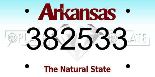 382533 Arkansas License Plate