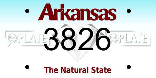 3826 Arkansas License Plate