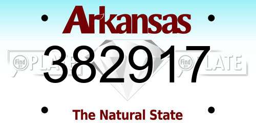 382917 Arkansas License Plate