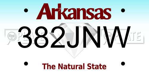 382JNW Arkansas License Plate