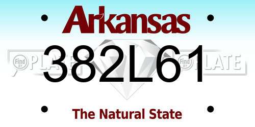 382L61 Arkansas License Plate