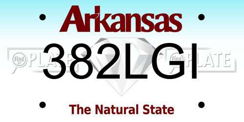 382LGI Arkansas License Plate