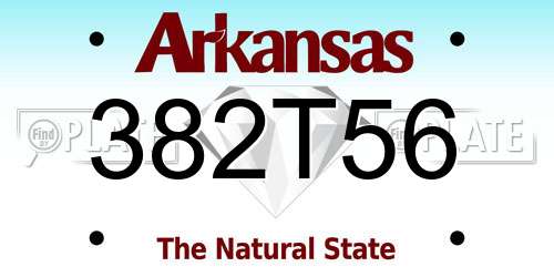 382T56 Arkansas License Plate