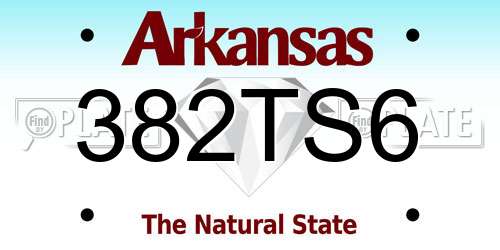 382TS6 Arkansas License Plate