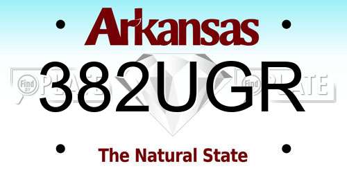 382UGR Arkansas License Plate