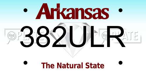 382ULR Arkansas License Plate
