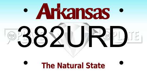 382URD Arkansas License Plate