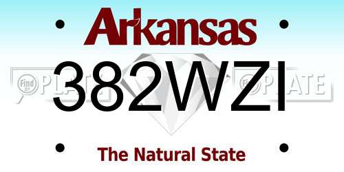 382WZI Arkansas License Plate