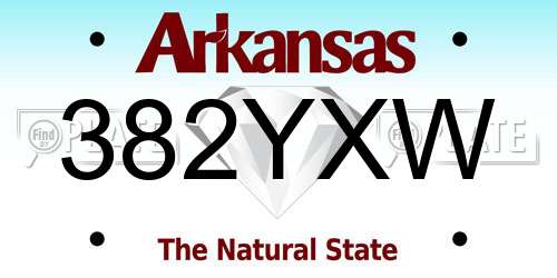 382YXW Arkansas License Plate