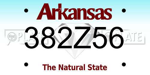 382Z56 Arkansas License Plate