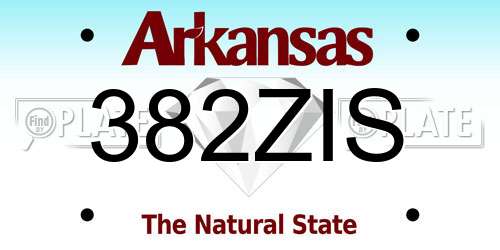 382ZIS Arkansas License Plate