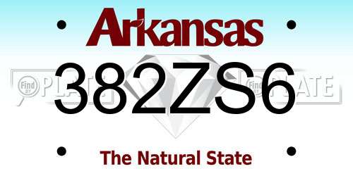 382ZS6 Arkansas License Plate