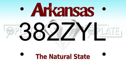 382ZYL Arkansas License Plate