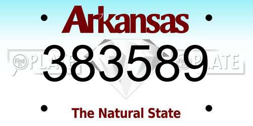 383589 Arkansas License Plate