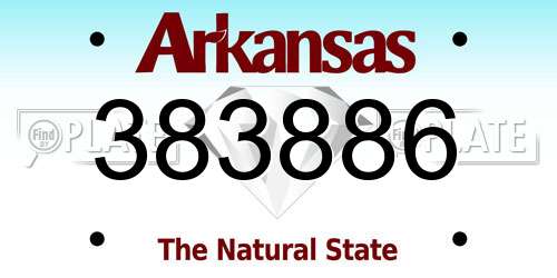 383886 Arkansas License Plate