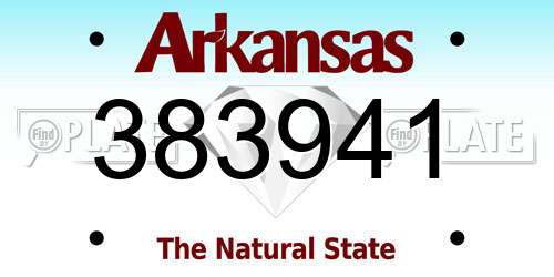 383941 Arkansas License Plate