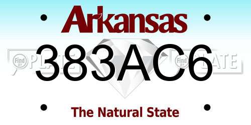 383AC6 Arkansas License Plate