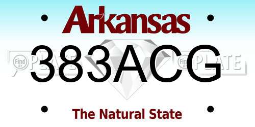 383ACG Arkansas License Plate