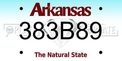 383B89 Arkansas License Plate