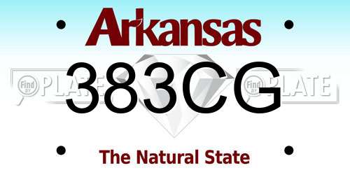 383CG Arkansas License Plate