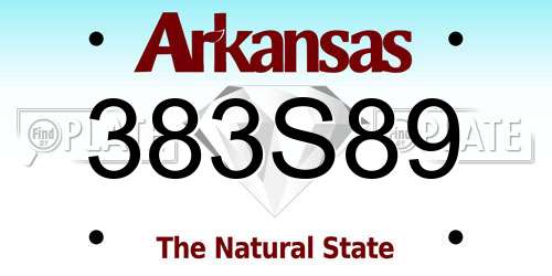 383S89 Arkansas License Plate