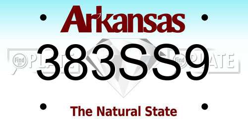 383SS9 Arkansas License Plate