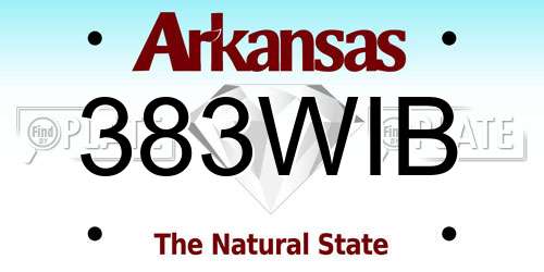 383WIB Arkansas License Plate
