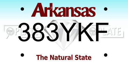 383YKF Arkansas License Plate