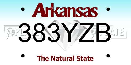 383YZB Arkansas License Plate