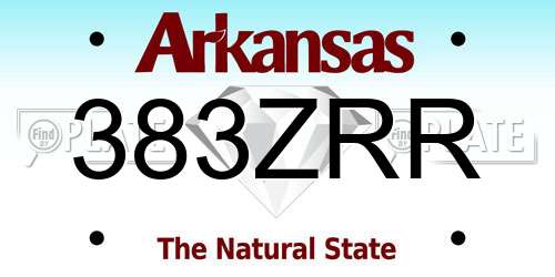 383ZRR Arkansas License Plate