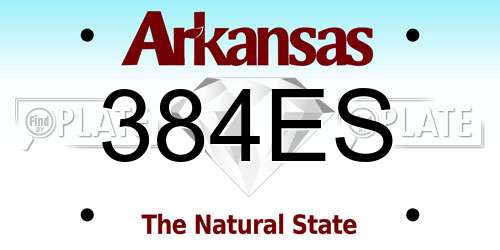 384ES Arkansas License Plate