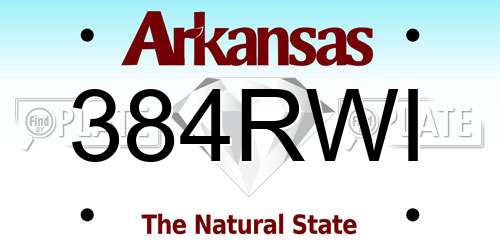 384RWI Arkansas License Plate